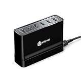 [Minimalism Design] iClever BoostCube 60W USB Wall Charger / Desktop Charger, 6 SmartID Port Charging Station with 5ft Power Cord for iPhone 7/6s, iPad Pro/mini/Air, Note 5/4, LG and More