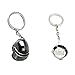 2 Pcs Metal Playerunknown's Battlegrounds Game Pan and Level 3 Helmet Keychain Charm Gifts Set for Teammate Best Friend