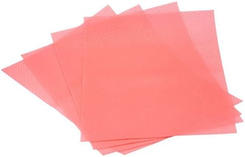Lovemat 4PCS Bright Bacteria Prohibiting Rectangle Table Mats Washable Oil Proof Anti Fouling Fridge Pads 45x29cm (Pink)