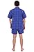 Alexander Del Rossa Mens Cotton Pajamas, Short Button-Down Woven Pj Set, Large Blue Block Plaid (A0697R10LG)