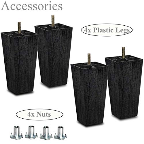 Sopicoz Sofa Legs Set of 4 Plastic Furniture Legs 6 inch for Couch