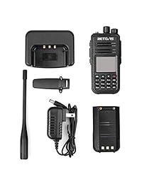 Retevis RT3S Radio de correa dual DMR Digital de dos vías Registro de GPS 2 Ranura de tiempo Ham Amateur Radio (Negro, 1 paquete)