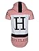 SCREENSHOTBRAND Mens Hip Hop Longline Premium Tee - Pullover Hooded Fashion T-shirt w/ Side Zipper Hustlers Print - Pink - Large