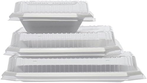 Harvest Fiber Rectangular Platter Clear Plastic Lid - 12"L x 9"W x 1 3/4"H
