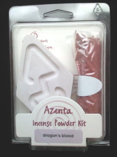 Azenta Incense Powder and Stone Incense Burner Starter Kit ~ 30 Minute Diamond Burner &amp; Dragon's Blood Incense Powder