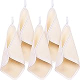 Tatuo 5 Pack Exfoliating Face and Body Wash Cloths Towel Soft Weave Bath Cloth Exfoliating Scrub Cloth Massage bath Cloth for Women and Man (5 Pack Exfoliating Side and Soft Terry Side Cloth)