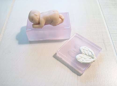 Little Baby and Angel Wings Set of Two Silicone Molds 1.5"