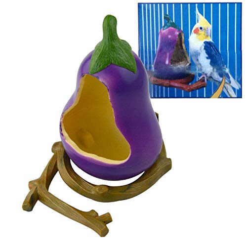 Jim-Hugh Wild Eggplant Shaped Feeding Chicken Bird Garden Pet Food Container Drinking Bowls for Medium Size Birds