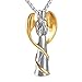 Oinsi Angel Lady Stainless Steel Cremation Pendant Necklace Ashes Keepsake Holder Memorial Urn Jewelry (Silver and Gold)