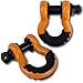 (2PK) GearAmerica Heavy Duty D Ring Shackle Orange | 58,000 lbs (29 US Ton) Max Strength | 3/4