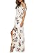 Simplee Apparel Women's Strap Ruffle Cold Shoulder Floral Print Wrap Maxi Dress Beach,White,8