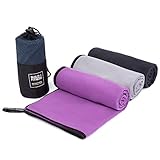 Microfiber Towel. Large. Quick Drying, Compact, Super Absorbent, Lightweight, Antibacterial. Best Towel for Gym, Swimming, Camping, Beach, Travel, Fitness, Yoga, Sports. Carry bag