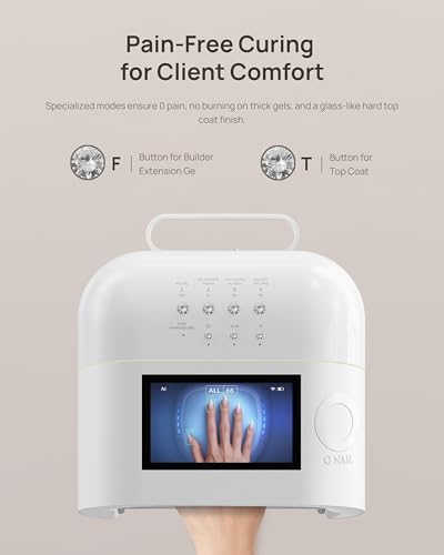 UV LED Nail Lamp for Gel Nails - O NAIL SUNX PRO MAX Cordless Rechargeable Nail Dryer with AI Curing, HD Display, 109 LEDs, 73Wh Battery, for Gel Polish, Builder, Base & Top Coat [White]