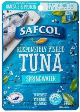 Safcol Tuna in Springwater Pouch 74gm x 20