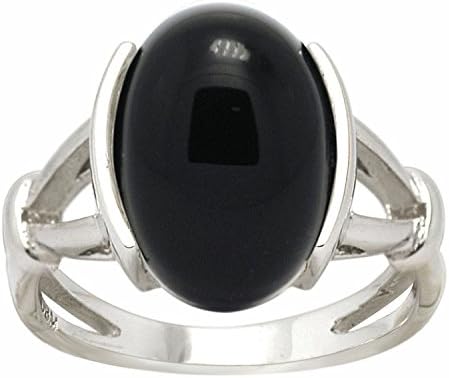 De Buman Sterling Silver Black Agate or Red Agate Ring