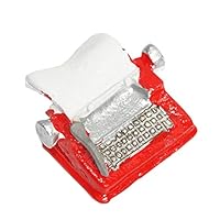 qsbai Miniature Furniture Retro Mini Typewriter Toy for 1:12 1:6 Dollhouse Accessories - Red