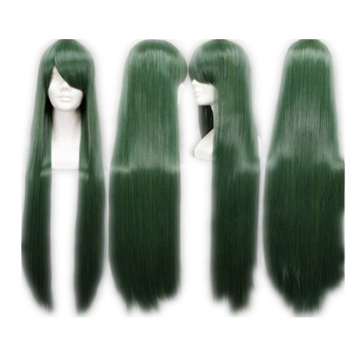 COSPLAZA Cosplay Wigs Long Green Synthetic Hair Heat Resistant Girl Anime Hair