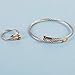 Zean Designer 14K Gold Plated Nail Bracelet and Ring for Womens Inspired Antique Jewelry Cross Cable Wire Bangle