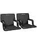 Stadium Seat 2-Pack - Bleacher Cushion Set with Padded Back Support, Armrests, 6 Reclining Positions, and Portable Carry Straps by Home-Complete