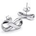 KONOV Womens Stainless Steel Love Infinity Stud Earrings, Silver