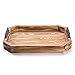 MyGift Rustic Burnt Wood 16-Inch Serving Tray with Metal Handles