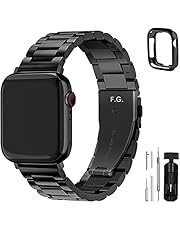 Fullmosa Compatible Apple Watch Band 42mm 44mm 45mm 38mm 40mm 41mm, Stainless Steel Metal For Apple Watch Bands, 42mm 44mm 45mm Black