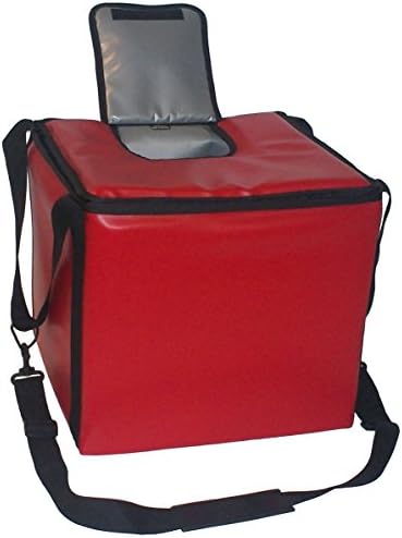 TCB Insulated Bags MB-HWK-Red Food and Beverage Carriers: Hawking Vending Bag with Dispensing Lid, 15.5" x 15.5" x 14", Red