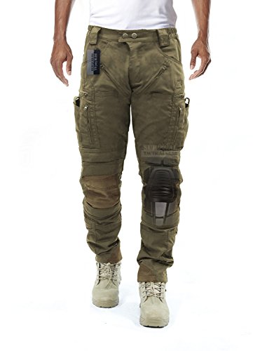 Survival Tactical Gear Men's Airsoft Wargame Tactical Pants with Knee Protection System & Air Circulation System (Tan, S)