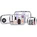 Kosiehouse 4 Pcs Clear Waterproof Makeup Cosmetic Bag, PVC Zippered Carry on Toiletry Bag Quart Luggage Pouch Travel Wash Bag Accessories Organizer Bag Set for Women Men Vacation Bathroom