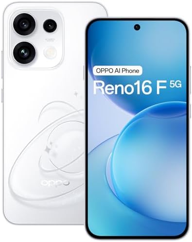 Reno16 F 5G Smartphone 8+256GB 6500mAh 120Hz 50MP, Pop White