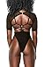 Viottis Women's Mesh Spicy Bandage Push Up Strap 2pcs Swimsuit Black S