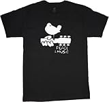 Woodstock design T-shirt mens black tee shirt peace and music
