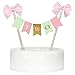 INNORU Handmade 2nd Two Birthday Cake Topper Gold Glitter Letter Cake Decoration for Baby Girl