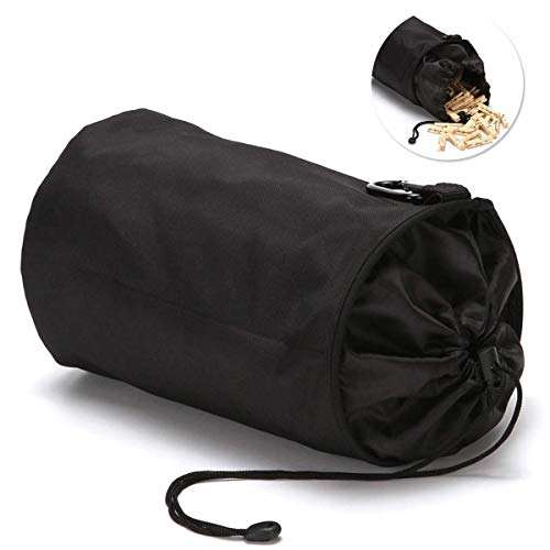 Meowoo Clothespins Bag Hanging Storage Organizer Clothes Peg Bag for Indoor and Outdoor Use (Black - Thumbnail 6