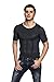 Odoland Men's Body Shaper Slimming Shirt Tummy Vest Thermal Compression Base Layer Slim Muscle Short Sleeve Shapewear, Grey M