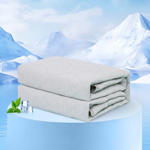 Rywell Dog Cooling Blanket 101x153cm,Waterproof Dog Cooling Mat Q-Max>0.5, Cooling&Cotton Surfaces for All Seasons,Washable Dog Blanket,Grey