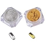 Qingsun 2pcs/set Mirror Nail Powder Chrome Nail Pigment Shining Metallic Nails