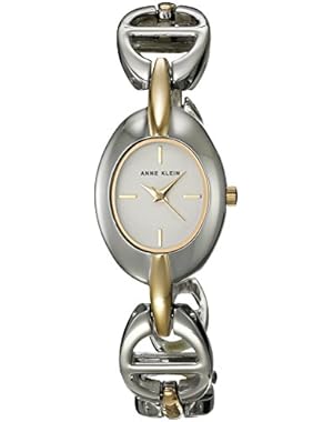 Women's Quartz Metal and Alloy Dress Watch, Color:Two Tone (Model: AK/3123SVTT)
