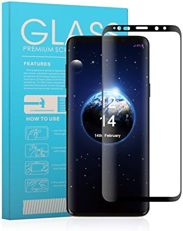 Galaxy S9 Plus Screen Protector Pame 9H Tempered Glass Screen Film 3D Curved Full Coverage Case Friendly Film Full Screen Cover Bubble Free Anti-Shock Anti-Scratch For Samsung Galaxy S9 Plus