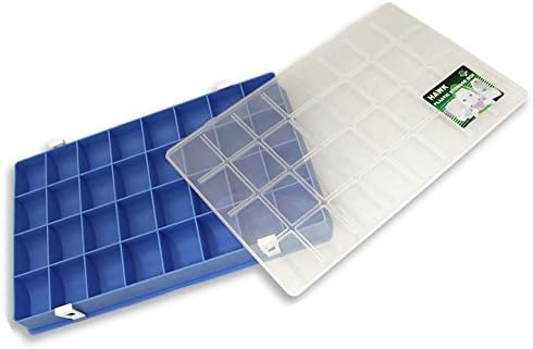32-Section Storage Box with Rounded Bottoms Tight-Fit Hingeless Cover for Jewlery Findings Small Parts