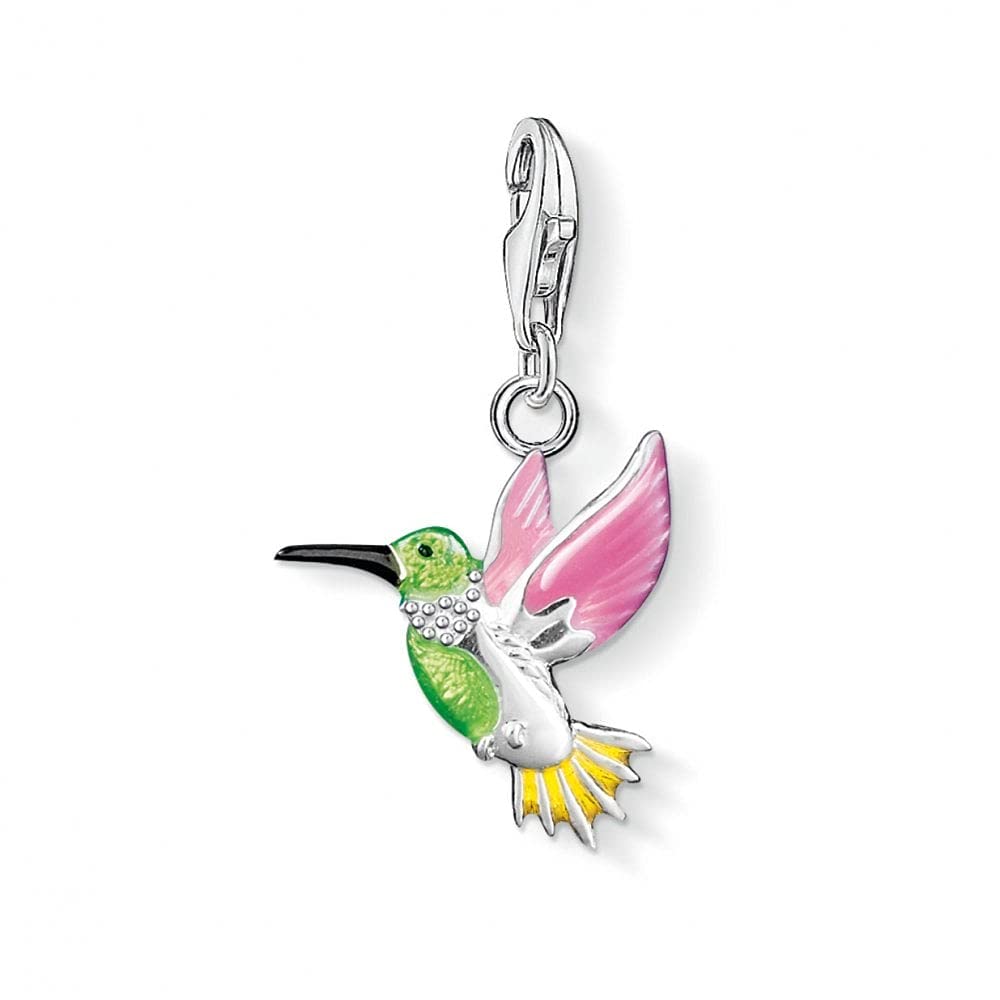 Thomas Sabo Women Charm Pendant Colourful Hummingbird Charm Club 925 Sterling Silver 0655-007