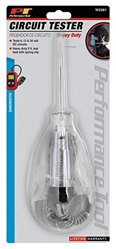 Performance Tool W2981 Heavy Duty Circuit Tester (6/12/24 Volt) With 3-1/2" Probe - Thumbnail 2