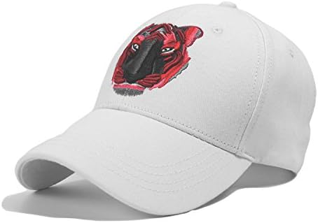 PT FASHIONS Unisex Baseball Cap Adjustable Young Cotton Embroided Tiger Dad Hat-White
