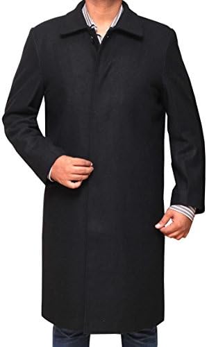 Mens Long Trench Coat | Black, XS