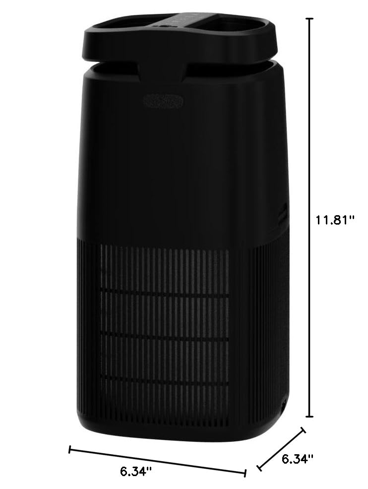 POMORON 4-in-1 Air Purifiers for Home, Air Ionizer Negative Ion Generator, H13 HEPA Filter, UV, Covers 1250 Ft² 99.97% Removal Rate for Pollen Smoke Pet Dander Air Cleaner for Bedroom, MJ002H, Black