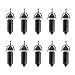 Asingeloo Wholesale 10PCS Black Onyx Pendants Hexagonal Bullet Stone Pendants Crystal Healing Point Reiki Charms Bulk for Jewelry Making Necklace Pendant