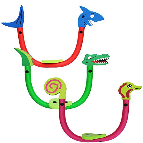 BlueSpace 3 Pack Ride On Toys for Kids Water Aquatic Pool Float Swim Noodles Sport Fitness Water Accessories for Swimming Training