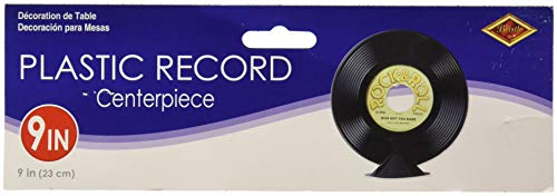 Plastic Record Centerpiece Party Accessory (1 count) (1/Pkg)