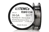 TEMCo Kanthal A1 wire 26 Gauge 50 Ft Resistance AWG A-1 ga