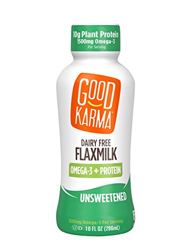 Good Karma Plant-Powered Flaxmilk, Unsweetened, 10 oz Shelf-Stable Bottle (Pack of 12) Dairy-Free, Plant Based Milk Alternative...
